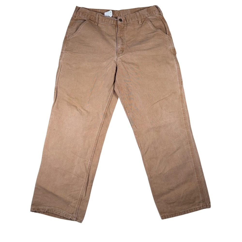 Carhartt B11 BRN Original Dungaree Fit Carpenter Pants Mens 36x32 Brown Canvas